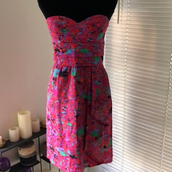 Strapless Silk Cocktail Dress, size 0 - Picture 2 of 8